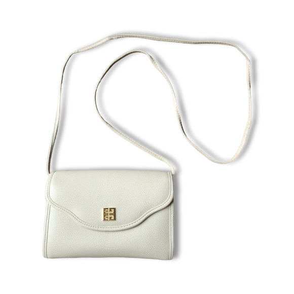 Givenchy Handbags - GIVENCHY x VINTAGE 70's embossed leather Mini crossbody bag in cream / gold